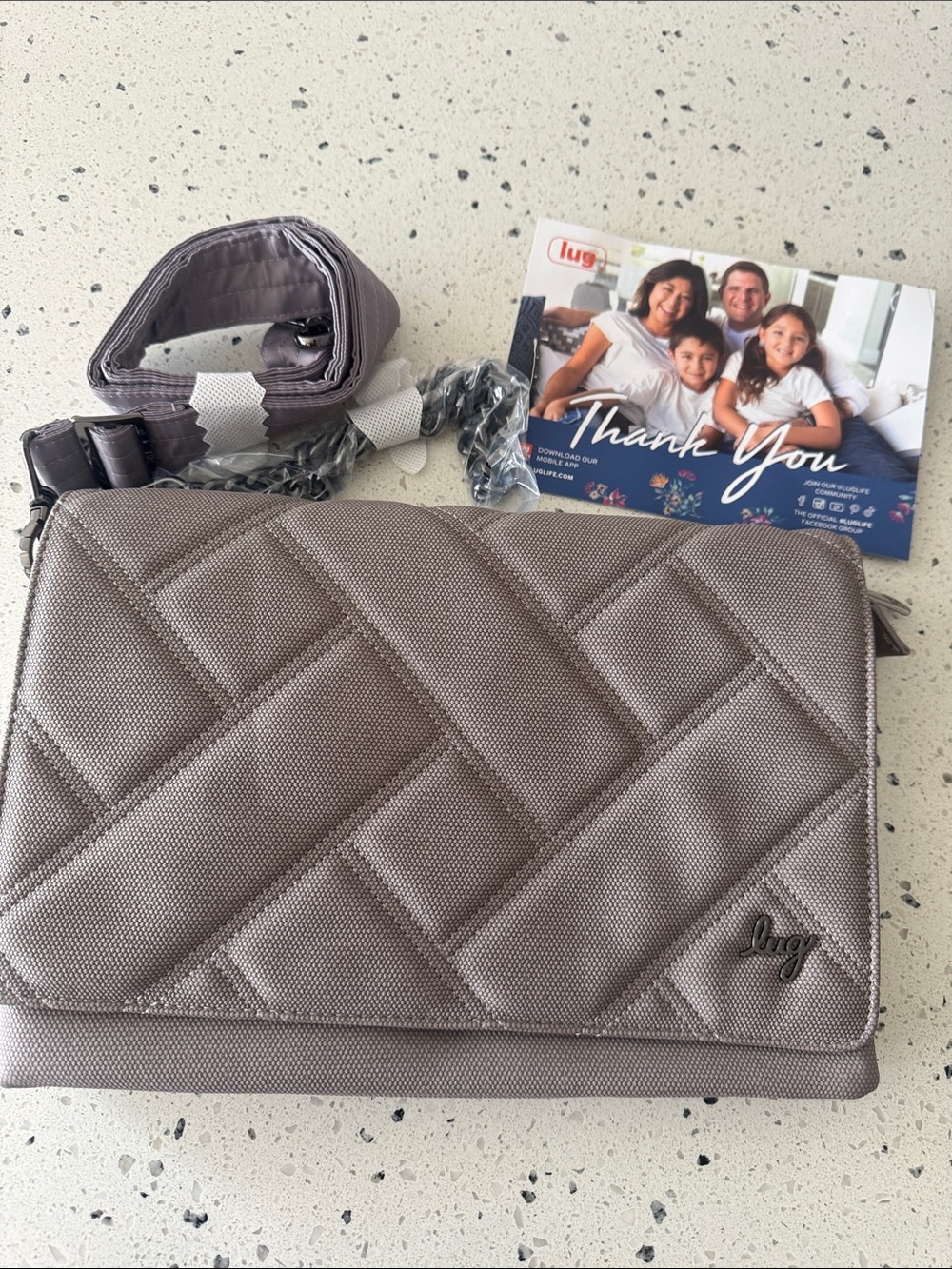 Lug HUDDLE Matte Luxe Pear Fold Over Quilted Crossbody Shoulder Clutch Bag New